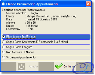 Avviso un appuntamento Avviso appuntamenti